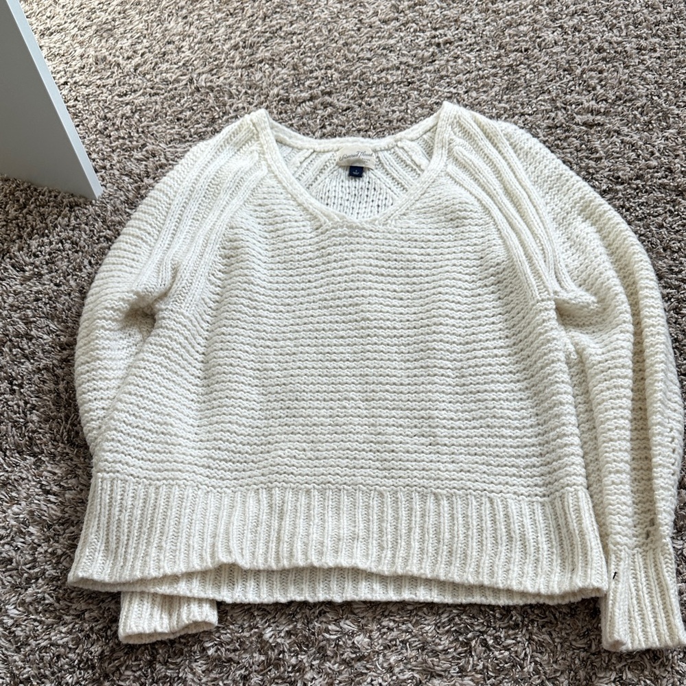 Cozy Cream V-Neck Sweater